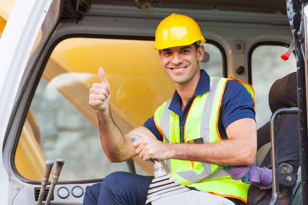 Closeup On Crane Operator's Hand